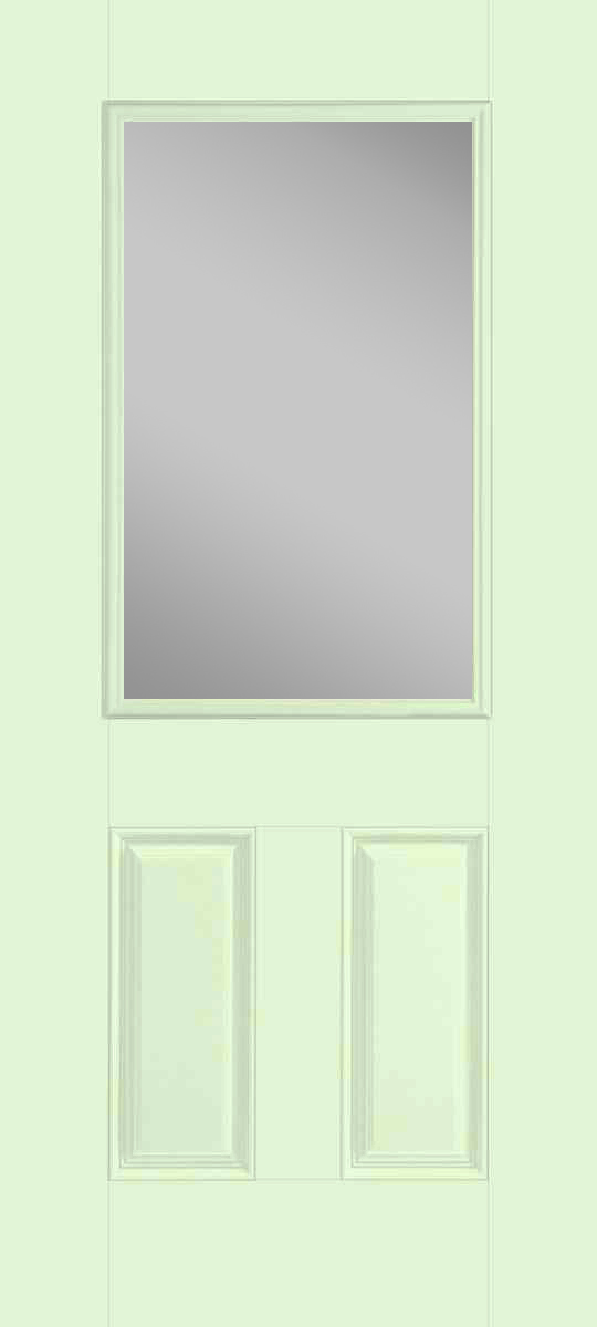 Smooth fiberglass insulated exterior doors 2 panel half lite rectangle